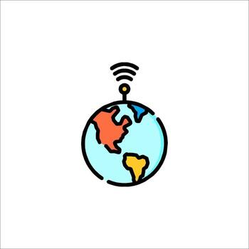 Global Network Icon World Connection Communication Technology, business vector