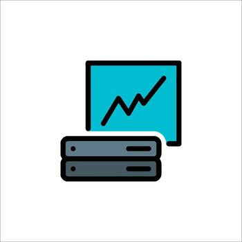servidor datos analítica grafico y datos almacenamiento icono, hospedaje vector