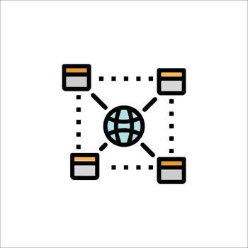 Network Connection Icon Global Communication Data Sharing, web vector