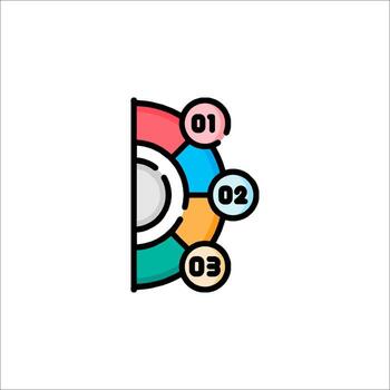 Infographic Pie Chart with Steps 1 2 3. Data Visualization, diagram vector