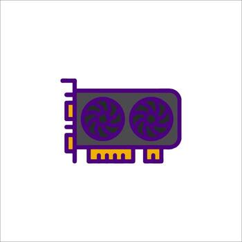 Graphics Card Icon GPU Card Gaming Computer Hardware, illustration vector