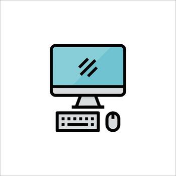 Computer Icon Desktop PC Keyboard Mouse - Illustration, technology vector