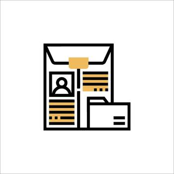 documento administración icono archivo carpeta perfil información, grabar vector