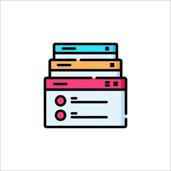 apilar de navegador ventanas icono web desarrollo interfaz diseño, sitio web vector