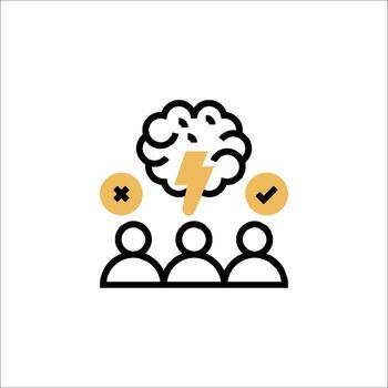 Brainstorming Solution Team Idea Generation Icon, creativity vector