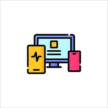 Responsive Design Icon Computer Smartphone Tablet, cross-platform vector
