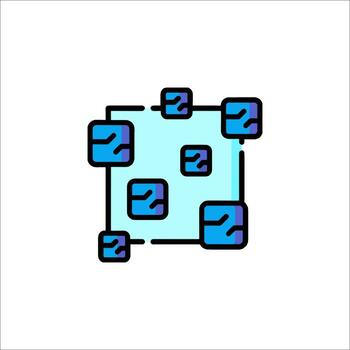 Blockchain Network Icon Distributed Ledger Technology Connection, secure vector