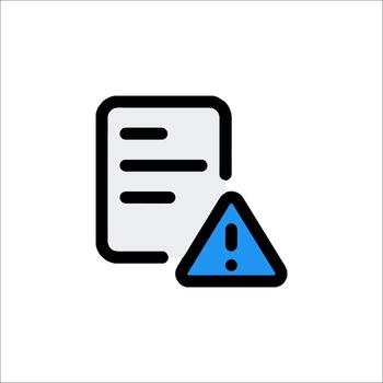 Warning Document Icon Error Notification Alert Symbol vector
