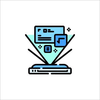 Hologram Technology Icon Futuristic Data Projection Science vector