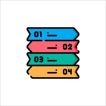 infografía pasos numerado lista proceso flujo de trabajo secuencia, datos visualización vector