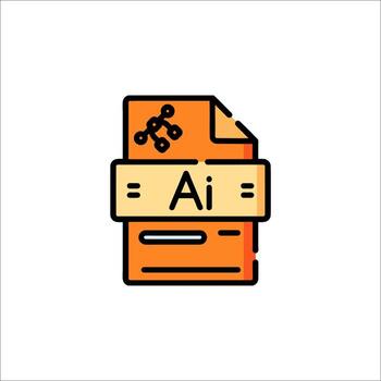 AI File Format Icon Adobe Illustrator Graphic, creative vector