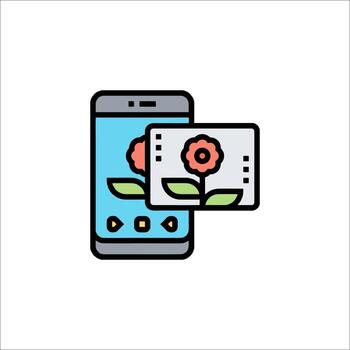 Mobile App Flower Design Smartphone UI Icon, mobile design vector