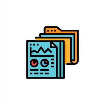 Data Analysis Reports Folder Icon Business Analytics, finance vector