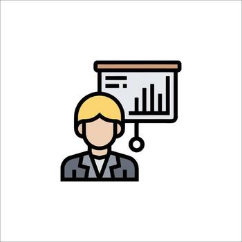 negocio presentación icono datos análisis gráfico y crecimiento vector