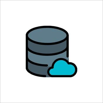 nube base de datos icono datos almacenamiento nube informática concepto, datos administración vector