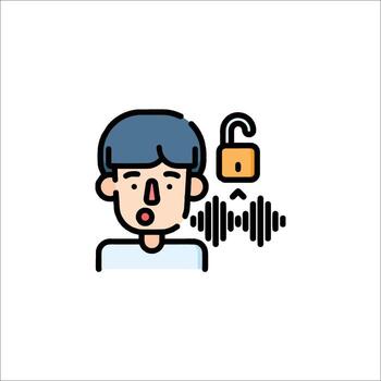 Voice Unlock Icon Biometric Authentication Voice Recognition, access vector