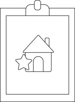 A house with a star displayed on a clipboard vector