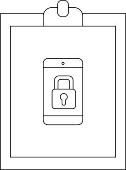 Clipboard with a secure phone Lock displayed on smartphone in center vector