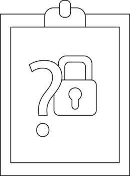 Clipboard holds question mark and lock vector