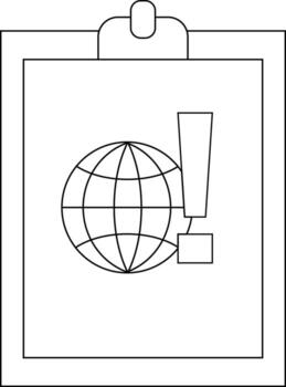 portapapeles con globo icono y exclamación punto símbolo vector