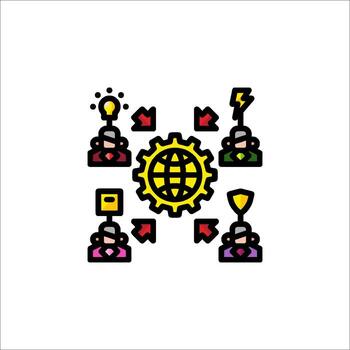 Global Teamwork Collaboration Communication Innovation Icon vector