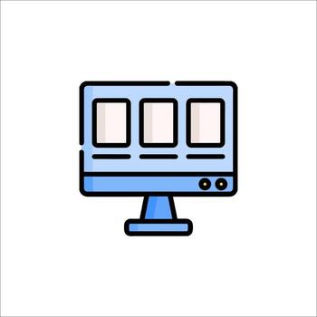 Computer Monitor Icon Display Screen Web Interface, graphic vector