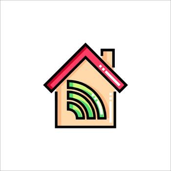 inteligente hogar Wifi icono. inalámbrico Internet conexión concepto. vector