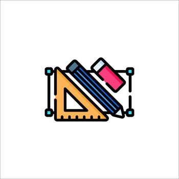 Drafting Tools Icon Pencil Ruler Eraser Design Concept, architecture vector