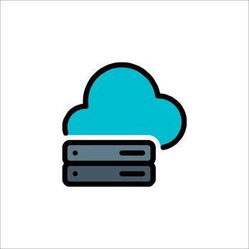 nube informática servidor icono datos almacenamiento red tecnología, datos administración vector
