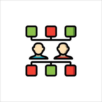 Organization Chart Icon Hierarchy Team Structure Workflow, company vector