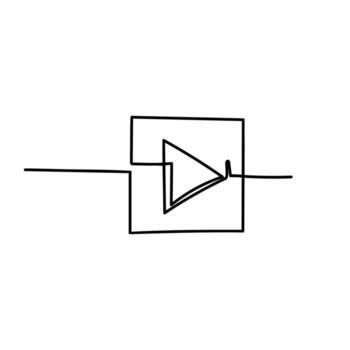 a drawing of a circuit with a button on it vector