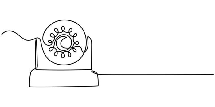 Single continuous line drawing of CCTV to monitor traffic movements and improve security systems vector
