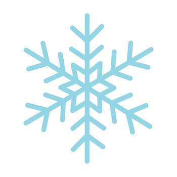 .simple ligero azul copo de nieve símbolo en suave plano estilo. vector