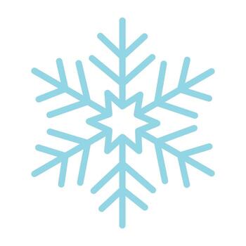 sencillo ligero azul copo de nieve símbolo en suave plano estilo vector