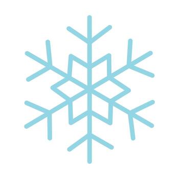 sencillo ligero azul copo de nieve símbolo en suave plano estilo en blanco antecedentes vector