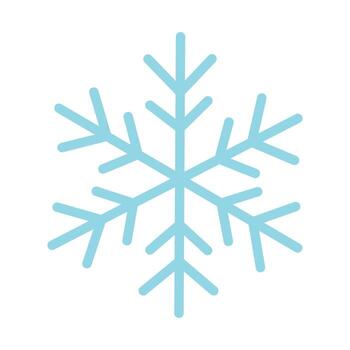 sencillo azul copo de nieve símbolo en suave plano estilo en blanco antecedentes. vector