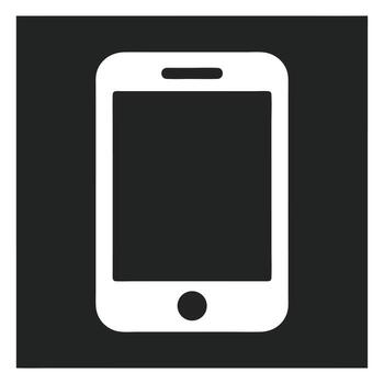 minimalista blanco contorno de un moderno teléfono inteligente en un rígido negro fondo, representando digital comunicación, móvil tecnología, y aplicación uso vector