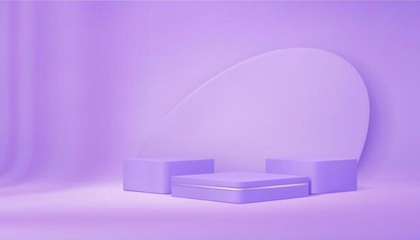 Purple minimalist display setup vector