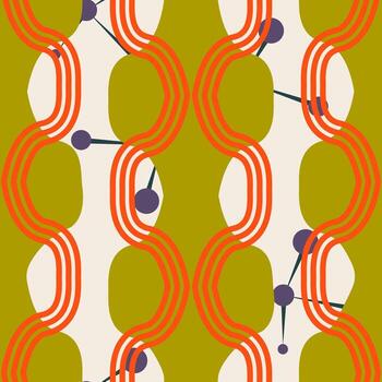 atómico medio siglo modelo con ola forma vector