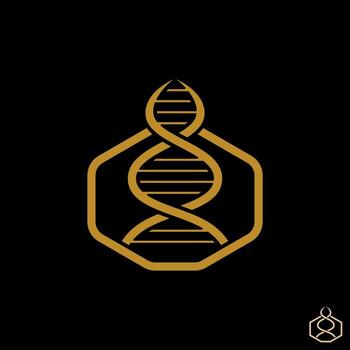 line octagonal DNA health generic science chain helix vector