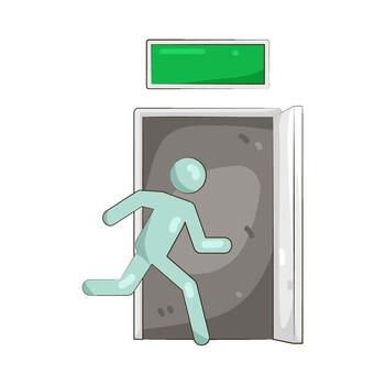 Emergency Exit Sign with Running Person vector
