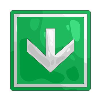 Illustration of Green Square with Arrow Pointing Down vector