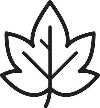 Simple outline of a maple leaf with a hand-drawn feel for autumn and nature themes vector