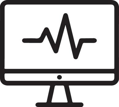 Computer monitor displaying a health pulse waveform diagnostic signal vector