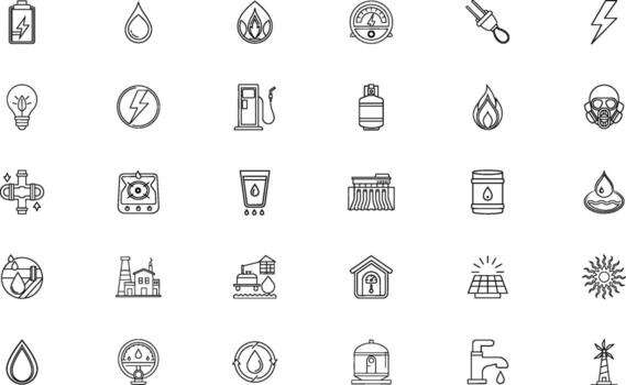 colección de mano dibujado incompleto íconos representando varios objetos y conceptos vector