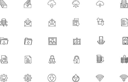 colección de mano dibujado antiguo chino oráculo hueso guión caracteres en un blanco antecedentes vector