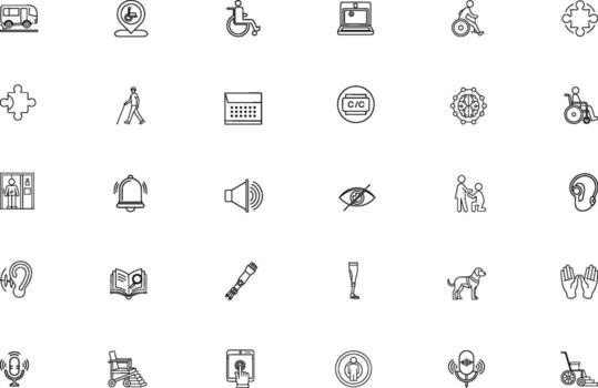 colección de pequeño mano dibujado íconos representando varios símbolos y objetos en negro y blanco vector