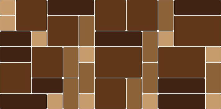 Abstract geometric pattern in brown tones with rounded edges design vector