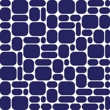 Seamless geometric pattern background with rounded rectangles in blue and white vector