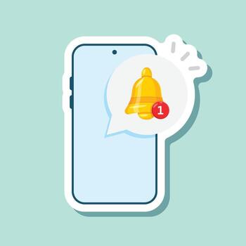 Call button icon with phone and bell vector